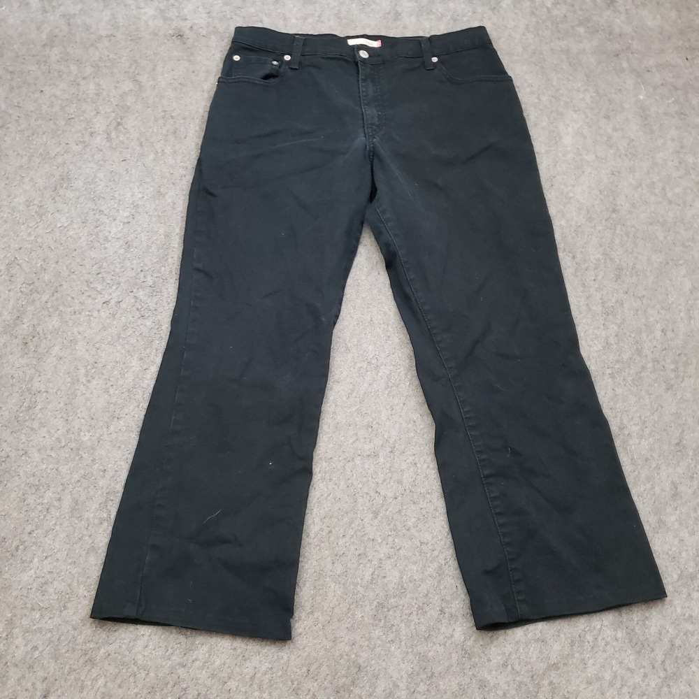 Levis Jeans Womens 14M Black 550 Relaxed Bootcut Pants Denim Pocket Ladies 34x27